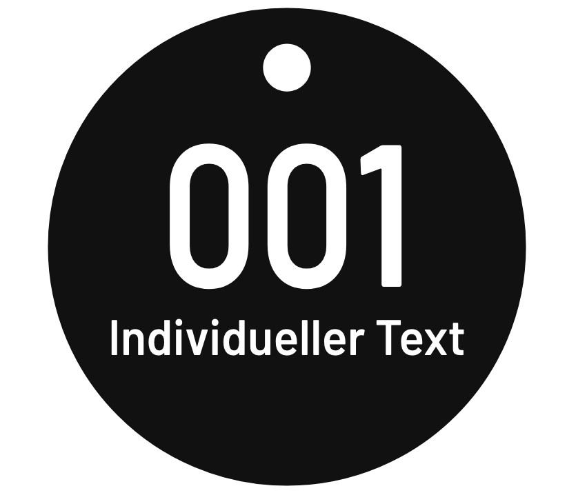 Ronde, Baumnummer, Baummarke, ø 40 mm, Aluminium, farbig eloxiert, 2-zeilige Lasergravur