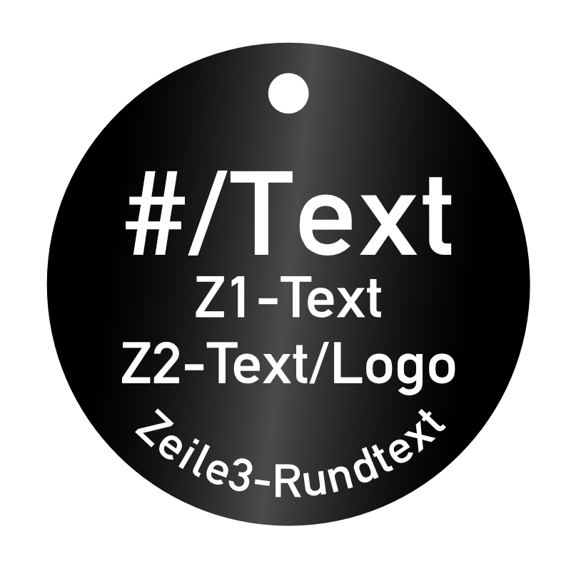 Placa para árbol ø=50 x 1 mm, aluminio anodizado mate, diseño personalizado, grabado láser