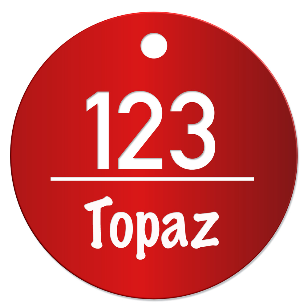 Obstbaumplaketten_Rot_Topaz_50mm Obstbaumplaketten, Obstbaumschild, rot, Lasergravur alle,50mm