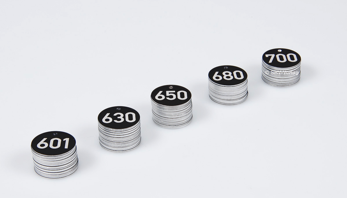 Baummarken Nummerierung Lasergravur 601-700