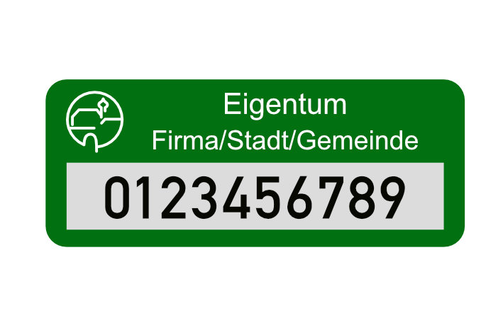 Placa de inventario, etiqueta adhesiva de inventario 50 x 20 mm, grosor 0,5 mm, autoadhesiva, aluminio anodizado