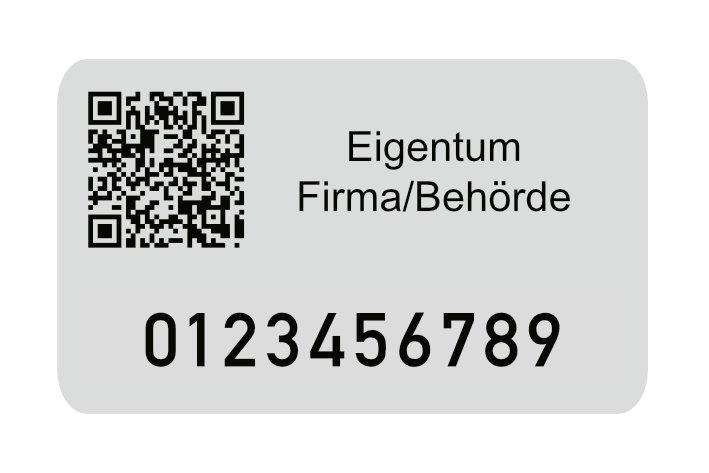 Etiqueta adhesiva para inventario 50 x 30 mm, grosor 0,5 mm, autoadhesiva, aluminio anodizado