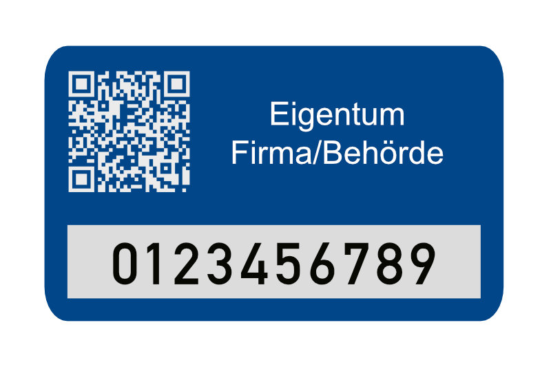 Etiqueta adhesiva para inventario 50 x 30 mm, grosor 0,5 mm, autoadhesiva, aluminio anodizado