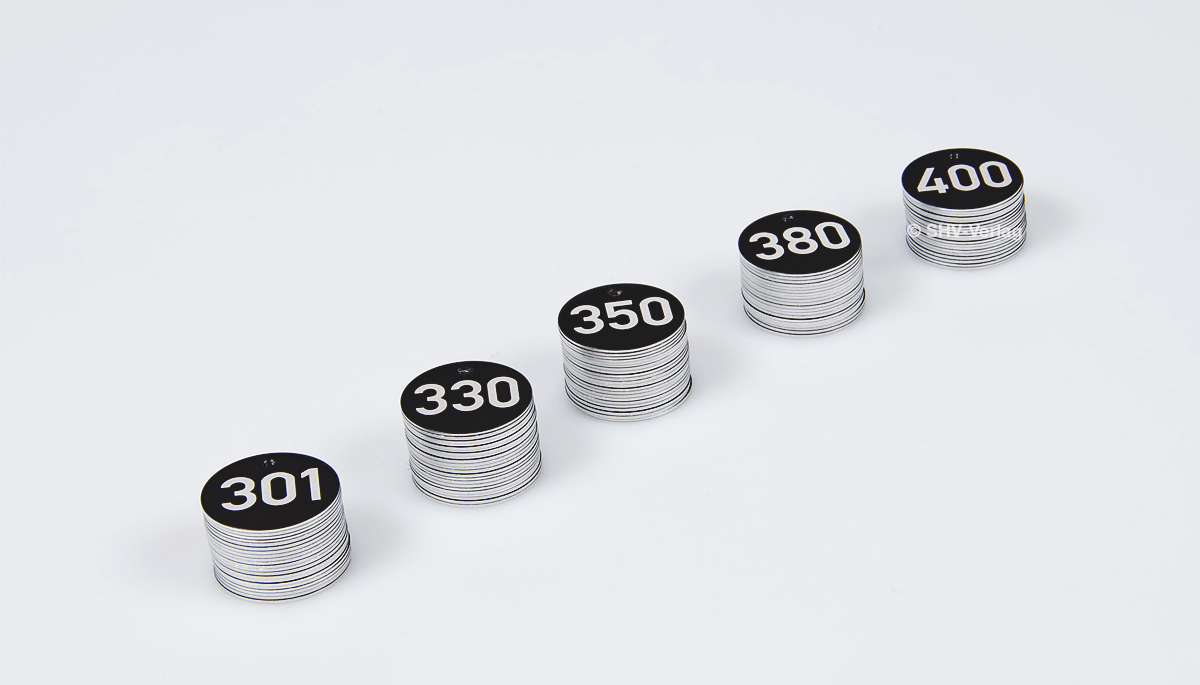 Baummarken Nummerierung Lasergravur 301-400